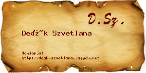 Deák Szvetlana névjegykártya