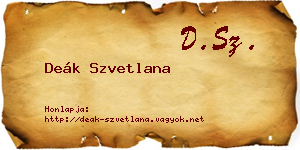 Deák Szvetlana névjegykártya