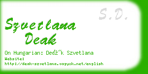 szvetlana deak business card